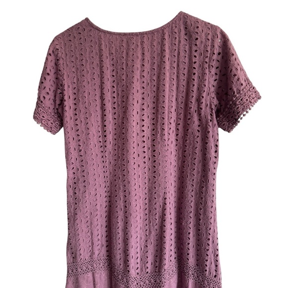 Sundance Dusty Purple Eyelet Embroidered Dress, Size 6 - Picture 6 of 7